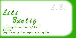 lili buslig business card